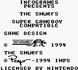 Smurfs title screen for GameBoy